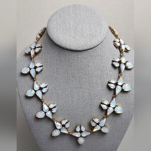[J. Crew] Radiant Crystal Statement Necklace in Snow White Opalescent